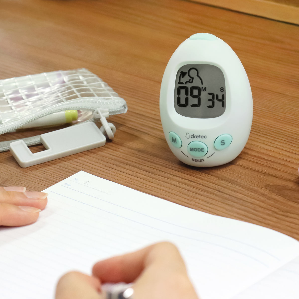 学習タイマー スタディエッグ 音量調節可能 アラーム付き時計 ドリテック ( dretec タイマー 勉強タイマー 時計 勉強 学習 光る 消音 イラスト コンパクト リビング学習 LED アラーム 目覚まし時計 デジタル 誤操作防止機能 ) 【パープル】 パープル