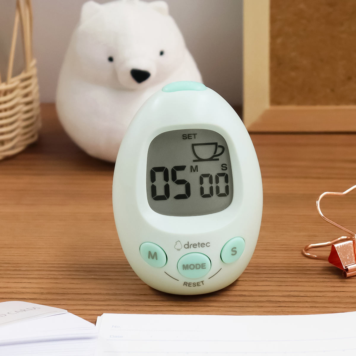 学習タイマー スタディエッグ 音量調節可能 アラーム付き時計 ドリテック ( dretec タイマー 勉強タイマー 時計 勉強 学習 光る 消音 イラスト コンパクト リビング学習 LED アラーム 目覚まし時計 デジタル 誤操作防止機能 ) 【パープル】 パープル