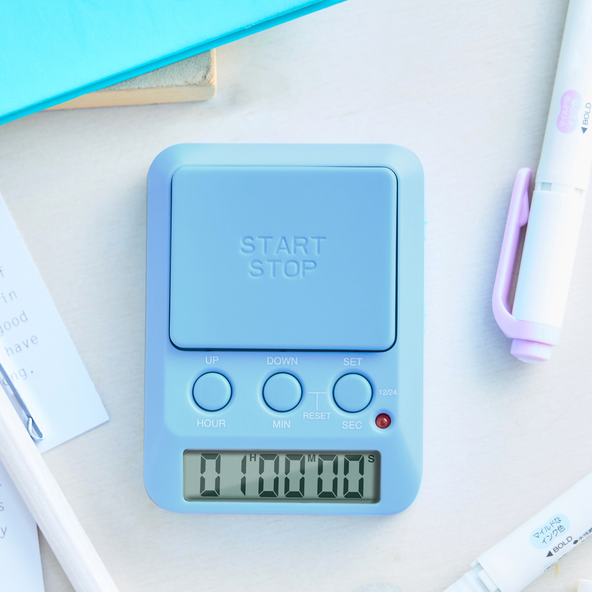 学習タイマー ラーニングタイマー デイカウント 1/100秒計測 ドリテック ( dretec タイマー 勉強タイマー 勉強 学習 光る 消音 デジタル リビング学習 誤操作防止 キーロック LED アラーム デイタイマー 日にち 時計 試験 テスト ) 【パープル】 パープル