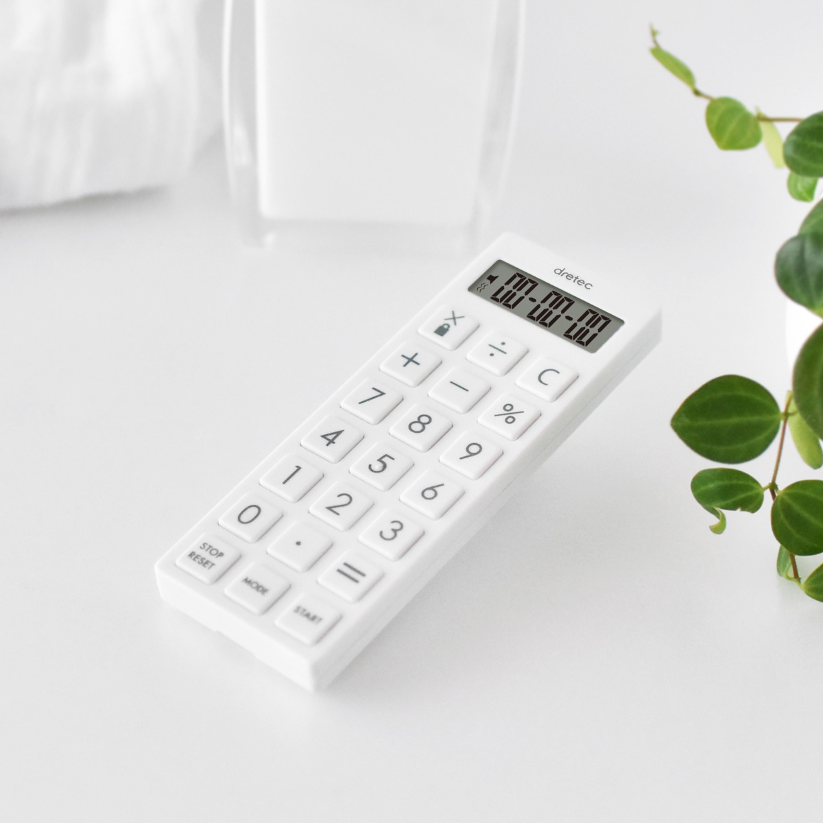 タイマー 時計付 電卓タイマー スリムタイプ ネックストラップ付 ( ドリテック DRETEC 時計 電卓 ストップウォッチ アラーム 多機能 ポケットサイズ ミニ 持ち運び デジタルタイマー 誤動作防止機能 医療 看護 オフィス )