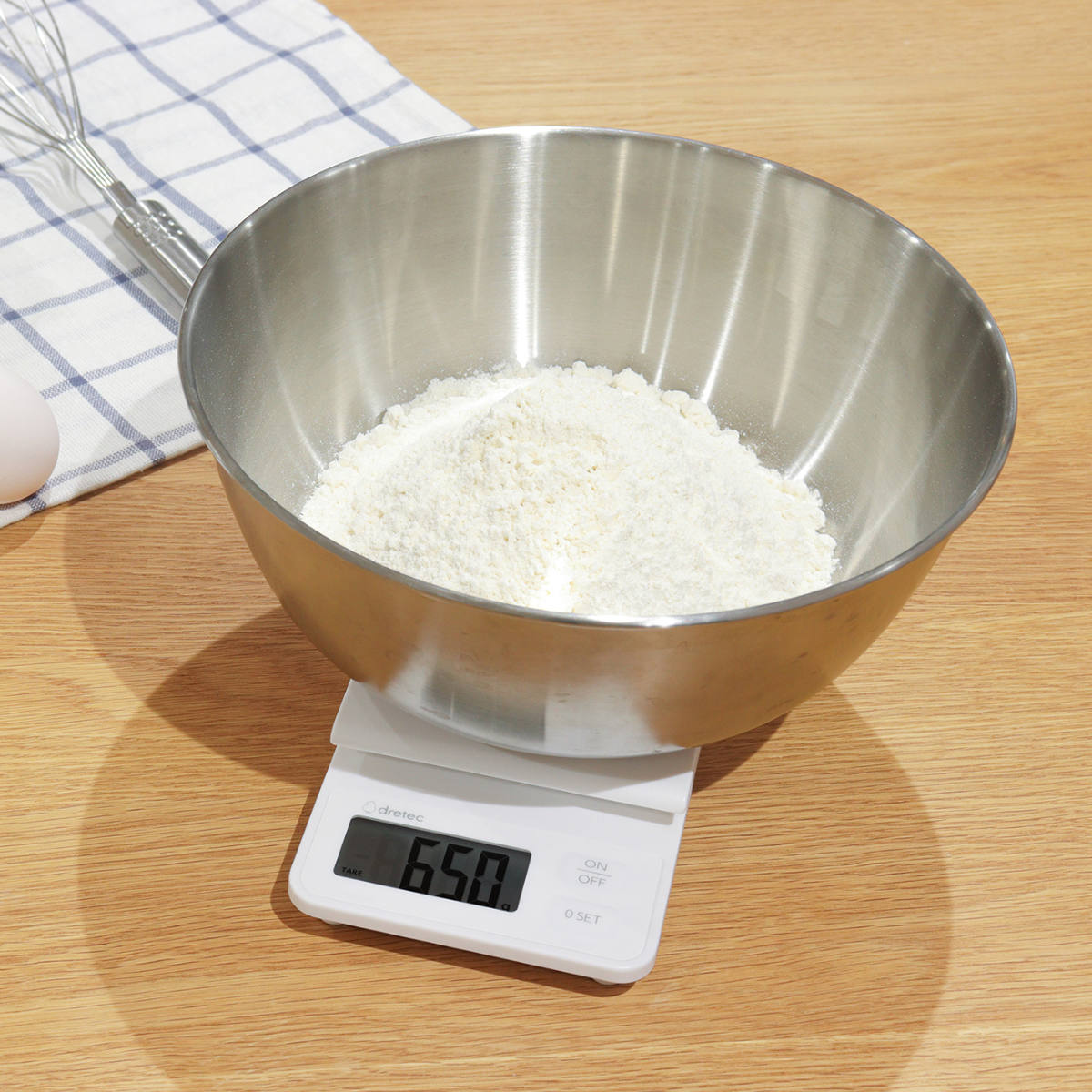 デジタルスケール 1kg ルクーム 計量器 ドリテック ( dretec スケール キッチンスケール クッキングスケール デジタル 電池式 計量 家庭用 はかり 計り 量り コンパクト 料理 お菓子づくり 下ごしらえ おしゃれ )