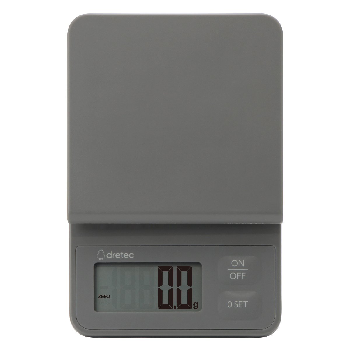 デジタルスケール 2kg ルクーム 計量器 ドリテック ( dretec スケール キッチンスケール クッキングスケール デジタル 電池式 0.1g 計量 家庭用 はかり 計り 量り コンパクト 料理 お菓子づくり 下ごしらえ おしゃれ グレー )