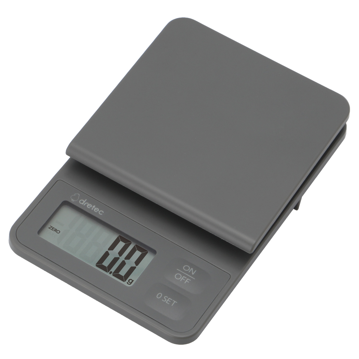 デジタルスケール 2kg ルクーム 計量器 ドリテック ( dretec スケール キッチンスケール クッキングスケール デジタル 電池式 0.1g 計量 家庭用 はかり 計り 量り コンパクト 料理 お菓子づくり 下ごしらえ おしゃれ グレー )