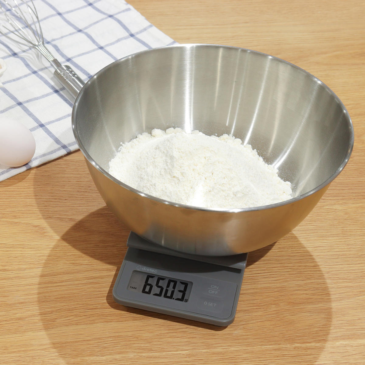 デジタルスケール 2kg ルクーム 計量器 ドリテック ( dretec スケール キッチンスケール クッキングスケール デジタル 電池式 0.1g 計量 家庭用 はかり 計り 量り コンパクト 料理 お菓子づくり 下ごしらえ おしゃれ グレー )