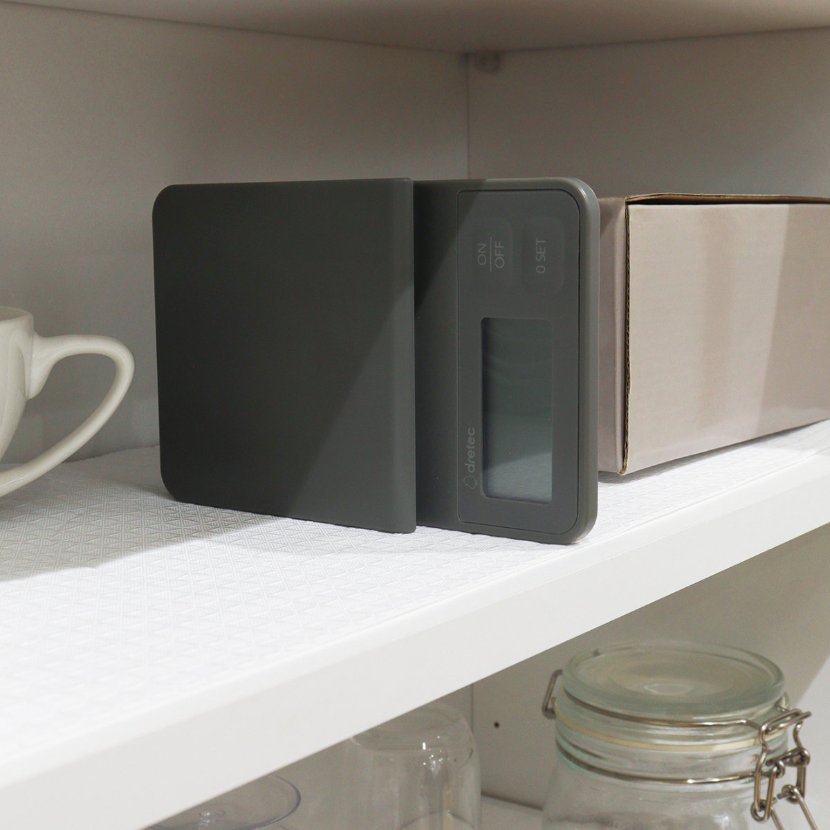 デジタルスケール 2kg ルクーム 計量器 ドリテック ( dretec スケール キッチンスケール クッキングスケール デジタル 電池式 0.1g 計量 家庭用 はかり 計り 量り コンパクト 料理 お菓子づくり 下ごしらえ おしゃれ グレー )