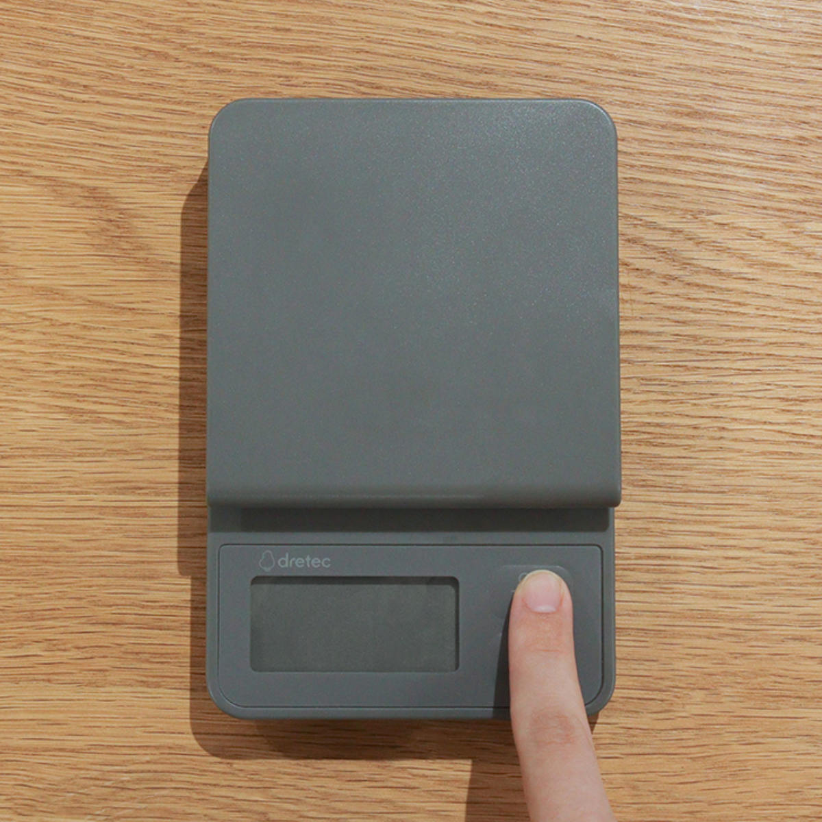 デジタルスケール 2kg ルクーム 計量器 ドリテック ( dretec スケール キッチンスケール クッキングスケール デジタル 電池式 0.1g 計量 家庭用 はかり 計り 量り コンパクト 料理 お菓子づくり 下ごしらえ おしゃれ グレー )