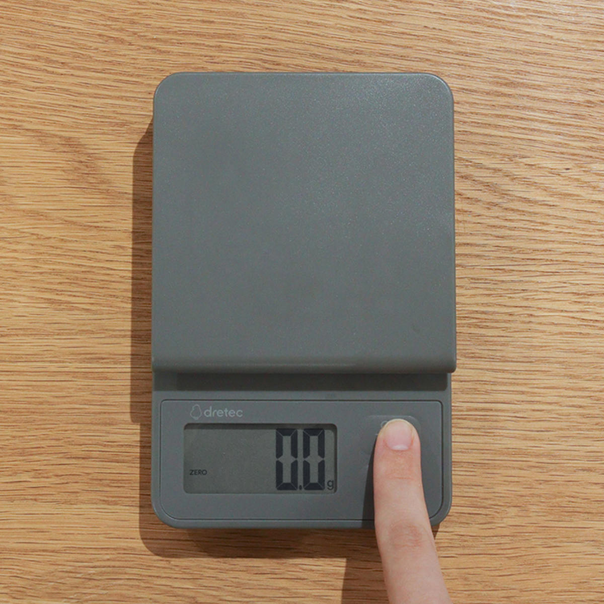 デジタルスケール 2kg ルクーム 計量器 ドリテック ( dretec スケール キッチンスケール クッキングスケール デジタル 電池式 0.1g 計量 家庭用 はかり 計り 量り コンパクト 料理 お菓子づくり 下ごしらえ おしゃれ グレー )