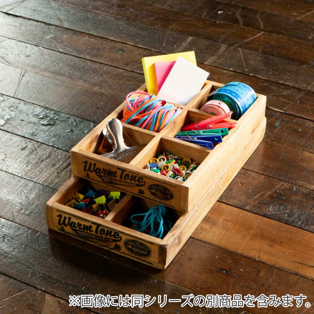 小物収納 ダルトン DULTON 6 PARTITION WOODEN BOX ウッデン ボックス 木製 幅17×奥行25×高さ4cm ( 小物入れ 収納ケース 収納ボックス ケース 木製ボックス 仕切あり 小物 道具入れ 整理整頓 整理 ヴィンテージ感 スタッキング )