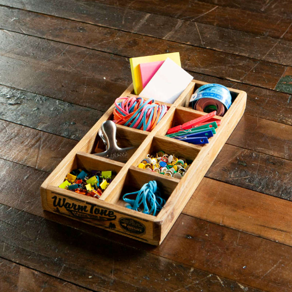 小物収納 ダルトン DULTON 8 PARTITION WOODEN BOX ウッデン ボックス 木製 幅17×奥行32.5×高さ4cm ( 小物入れ 収納ケース 収納ボックス ケース 木製ボックス 仕切あり 小物 道具入れ 整理整頓 整理 ヴィンテージ感 スタッキング )