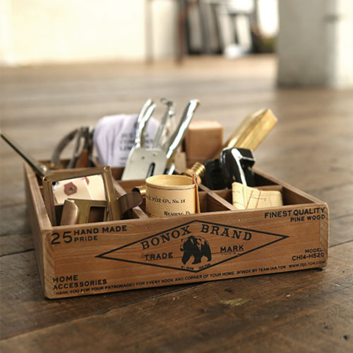 小物収納 ダルトン DULTON 12 PARTITION WOODEN BOX ウッデン ボックス 木製 幅27.5×奥行36.5×高さ6.5cm ( 小物入れ 収納ケース 収納ボックス ケース 木製ボックス 仕切あり 小物 道具入れ 整理整頓 整理 スタッキング )