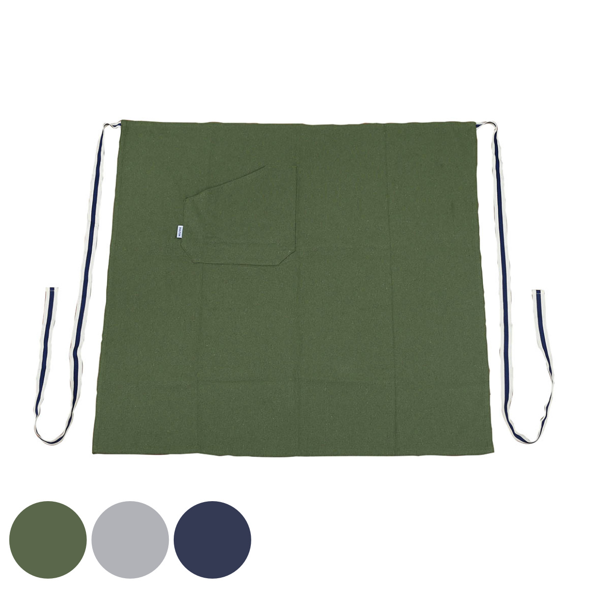 エプロン ギャルソン ダルトン GARCON APRON STRIPE 丈80cm ( DULTON キッチンエプロン 台所エプロン 腰エプロン サロンエプロン ミドルエプロン ポケット付き 無地 おしゃれ 大人用 キッチン 調理 アウトドア カフェ ) 【ライトグレー】