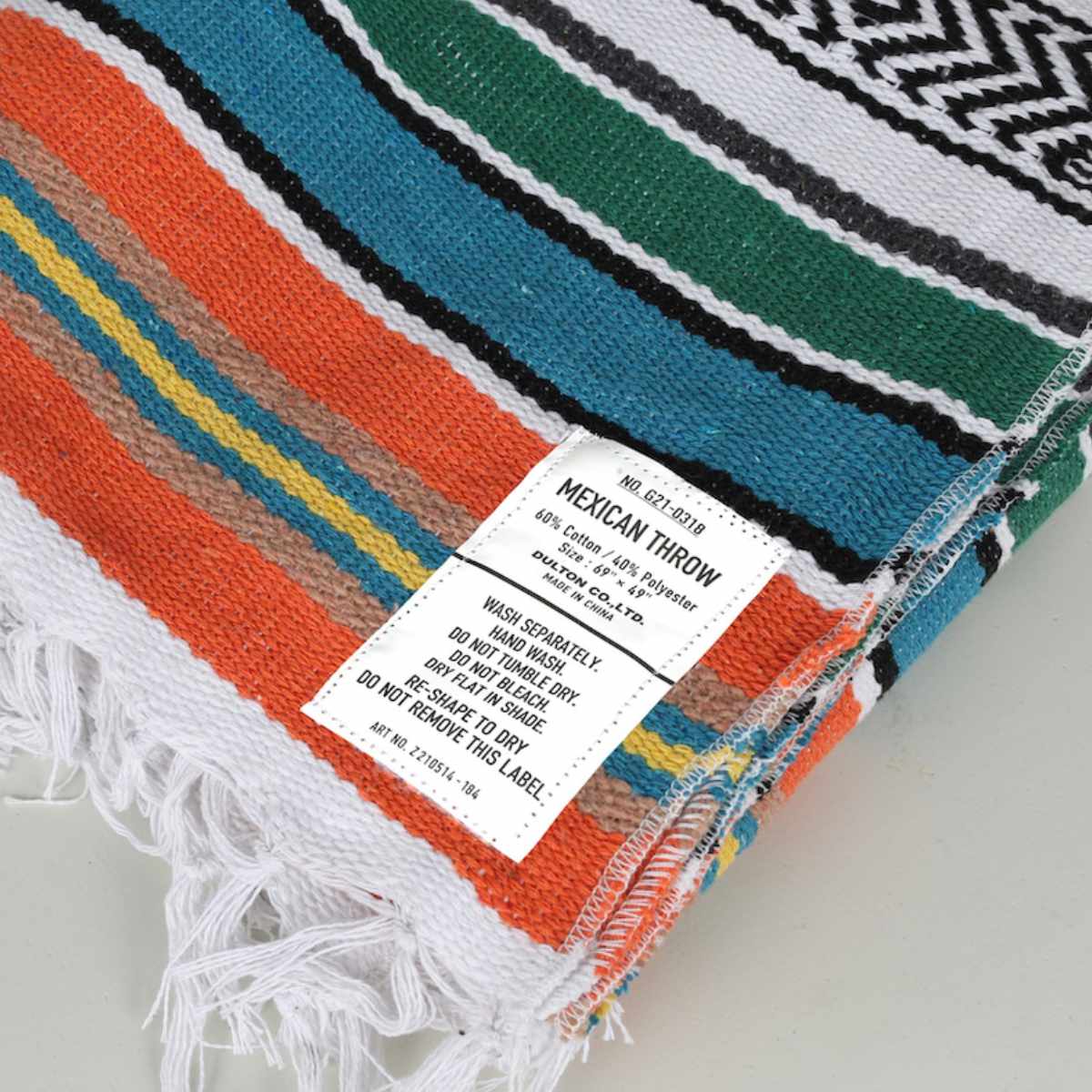 マルチクロス ダルトン MEXICAN THROW ブランケット 羽織 ( DULTON 125×175cm マルチカバー テーブルクロス フリーカバー ソファーカバー 大判 長方形 メキシカン 多目的 マルチ クロス キャンプ ピクニック 布 ) 【オレンジ】 オレンジ