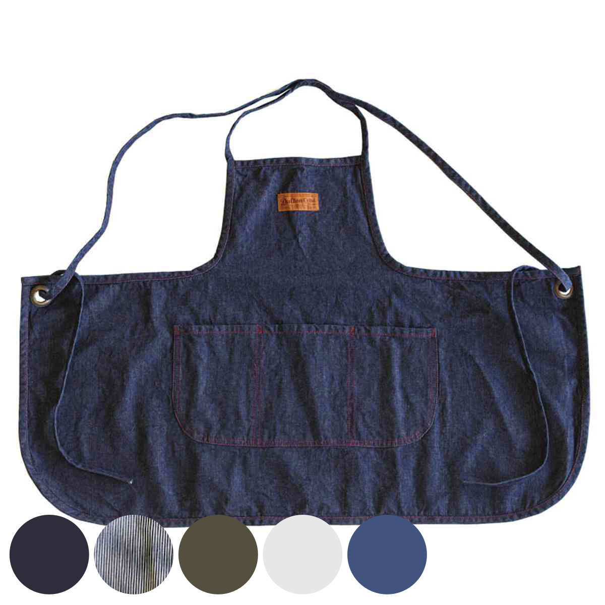 ダルトン エプロン EM APRON バッククロスタイプ （ DULTON キッチンエプロン 台所エプロン カフェエプロン 胸当てエプロン 短め ワーキングエプロン デニム ポケット付き ホルターネック レディース メンズ 大人用 コットン ） 【ヒッコリーストライプ】