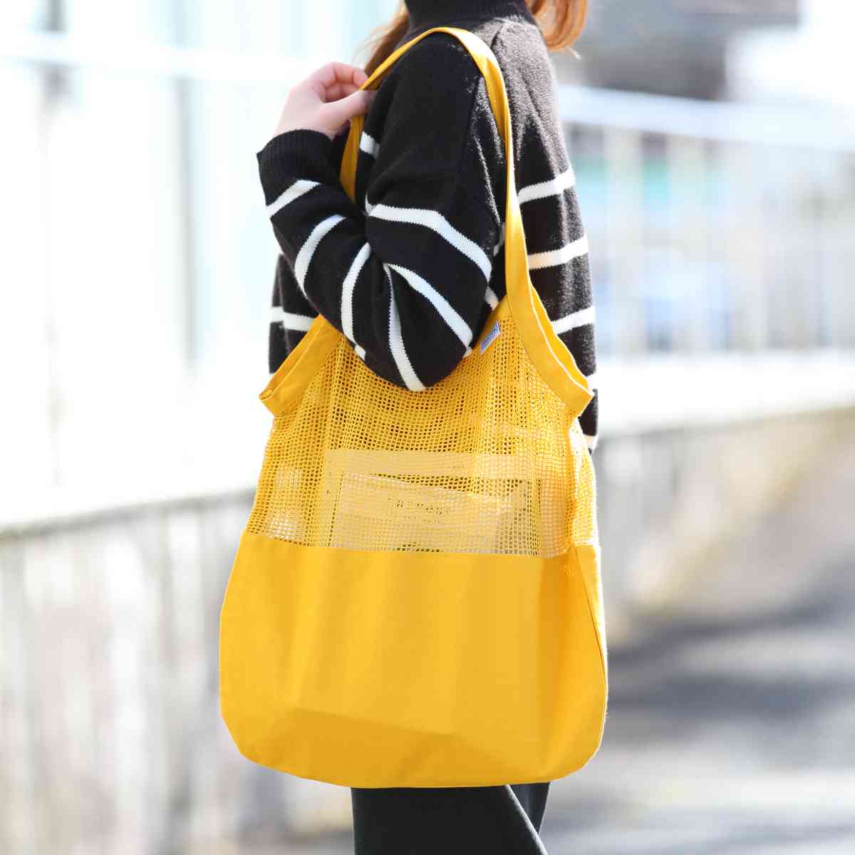 ダルトン エコバッグ COTTON HALF MESH BAG Lサイズ コットン100% ( DULTON マイバッグ トートバッグ 買い物バッグ レジ袋 レジバッグ 手提げ袋 買い物袋 サブバッグ 折りたたみ 洗える オーガニックコットン メッシュ おしゃれ ) 【グリーン】 グリーン