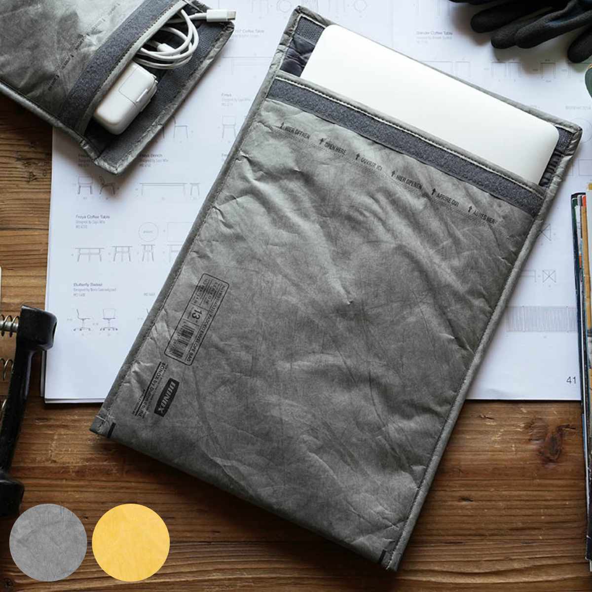 PCケース PADDED ENVELOPE BAG FOR 13インチ LAPTOP タブレットケース （ DULTON パソコンケース 縦型 パソコンバッグ PCバッグ コンパクト タブレット パソコン CD 書類 傷防止 保護 衝撃吸収 持ち運び ） 【イエロー】