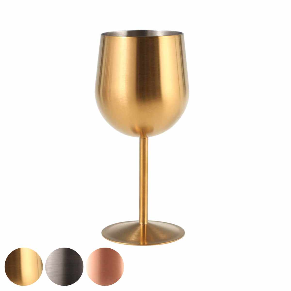 ワイングラス 350ml STAINLESS STEEL WINE GLASS M.COPPER GOLD GUN （ ステンレス グラス コップ おしゃれ ワイン ディナー カップ 赤ワイン 白ワイン カクテル お酒 ボックス入り ギフト ステンレス製 ） 【COPPER】
