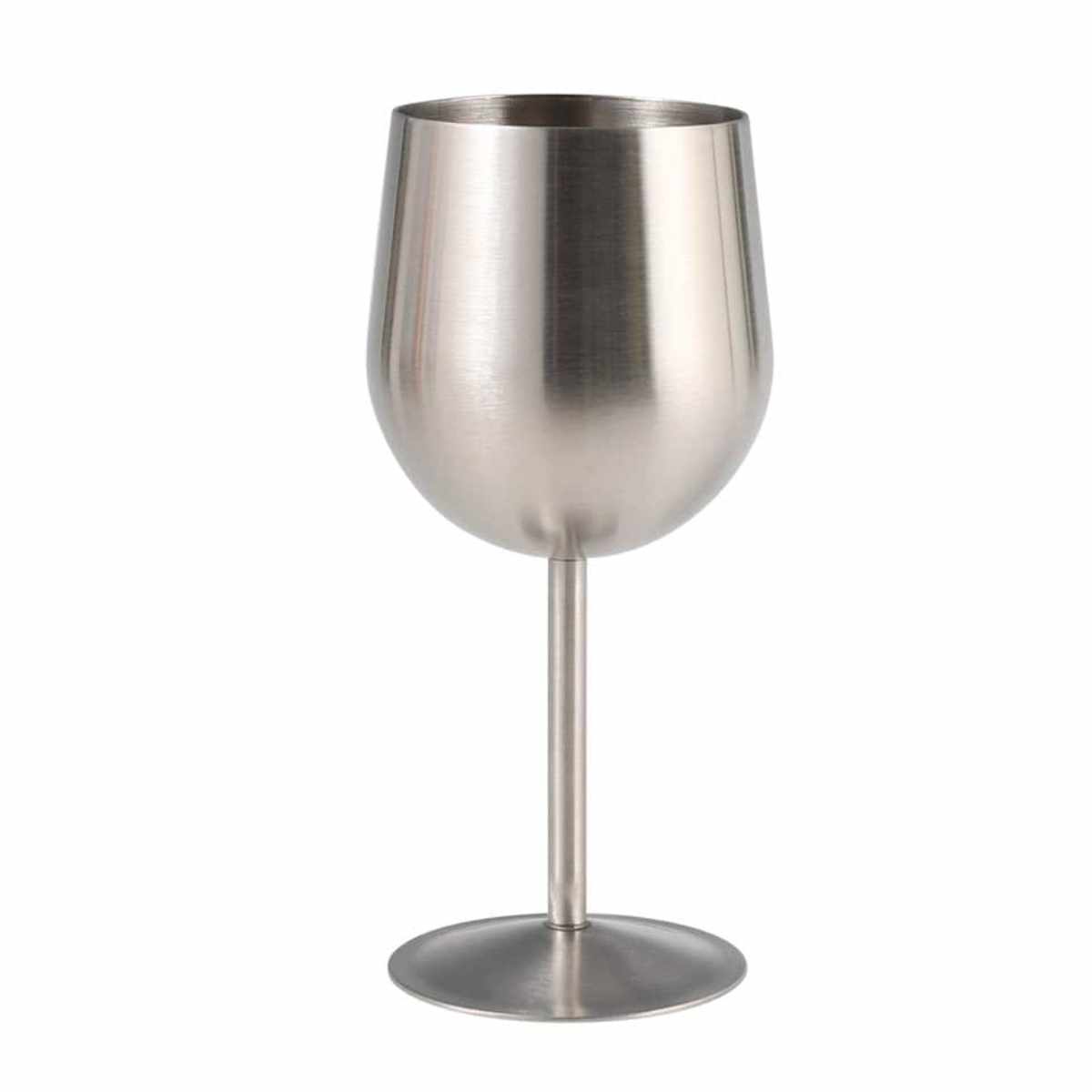 ワイングラス 350ml STAINLESS STEEL WINE GLASS SATIN ( ステンレス グラス コップ おしゃれ ワイン ディナー カップ 赤ワイン 白ワイン カクテル お酒 ボックス入り ギフト ステンレス製 )