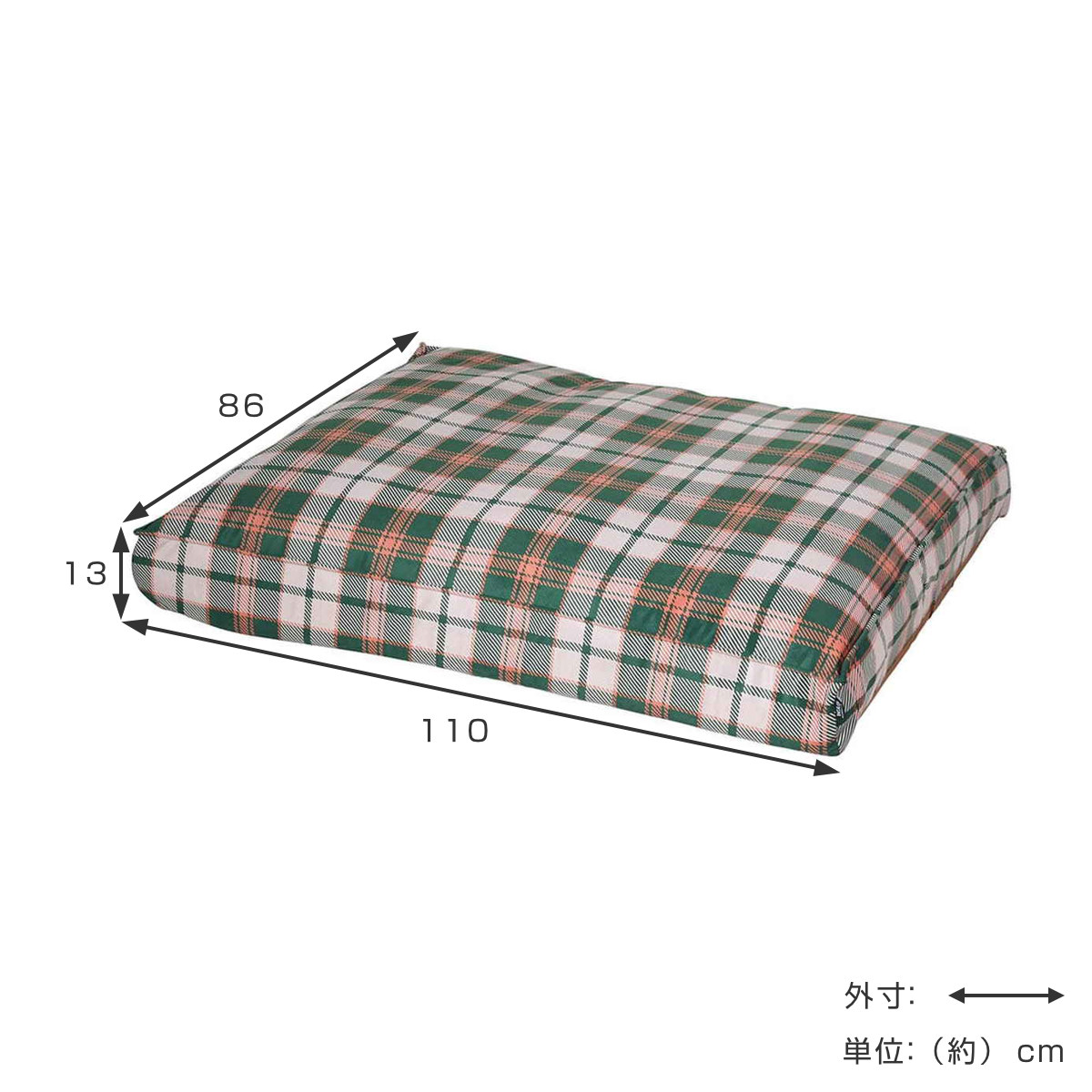 ペットベッド 犬 DULTON CHECK DOG BED L ( ダルトン ペット ベッド ペット用 スクエア型 大型犬 猫 チェック オシャレ 室内 ペット用品 Lサイズ 犬用 猫用 ペットソファ ペットクッション 洗濯 カバー取り外し )