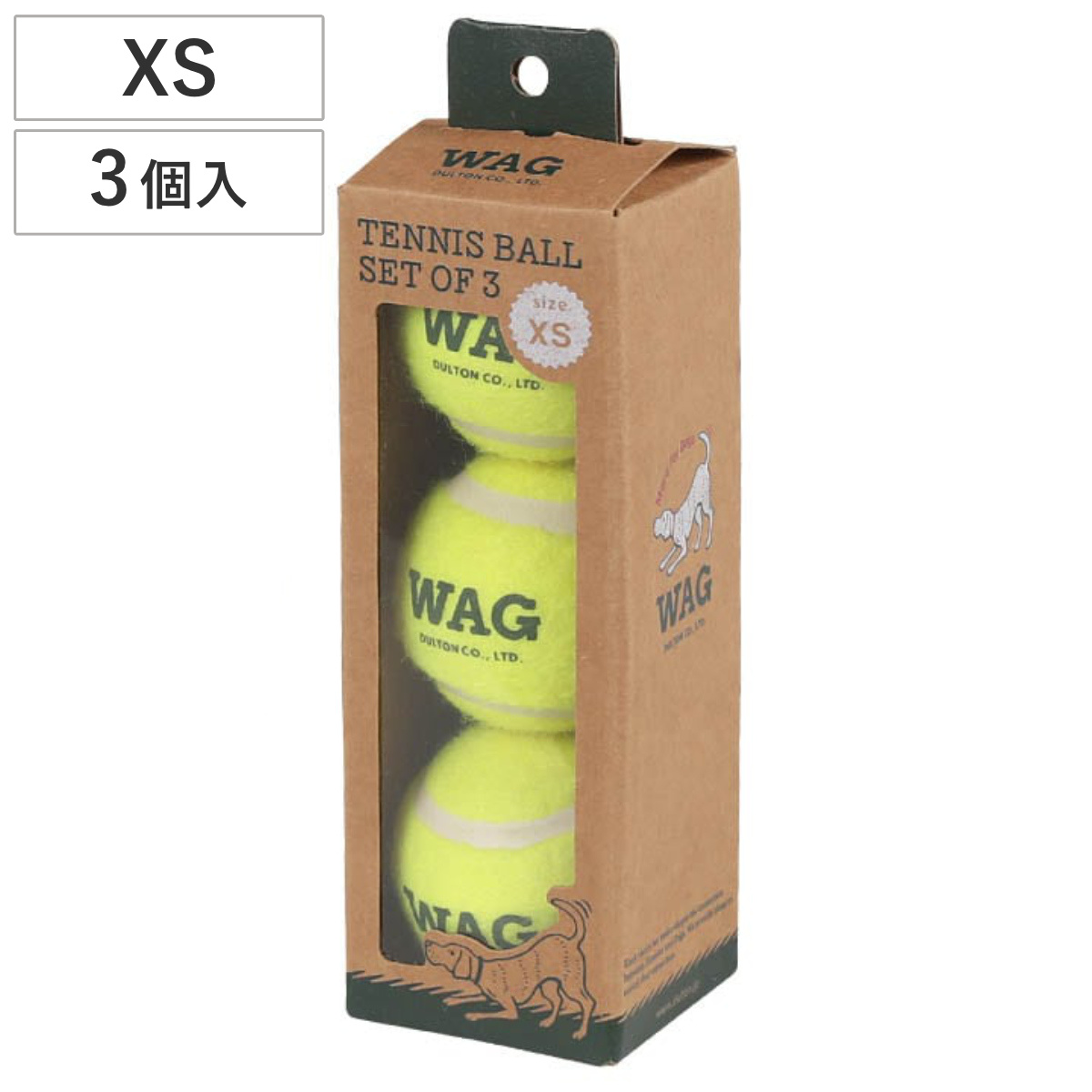 ボール おもちゃ 犬 DULTON TENNIS BALL SET OF 3 XS 3個入り （ ダルトン 犬用おもちゃ ペット用 テニスボール ストレス発散 ペットおもちゃ 犬用玩具 噛むおもちゃ ペット用品 公園 遊ぶ ドッグラン 散歩 ）