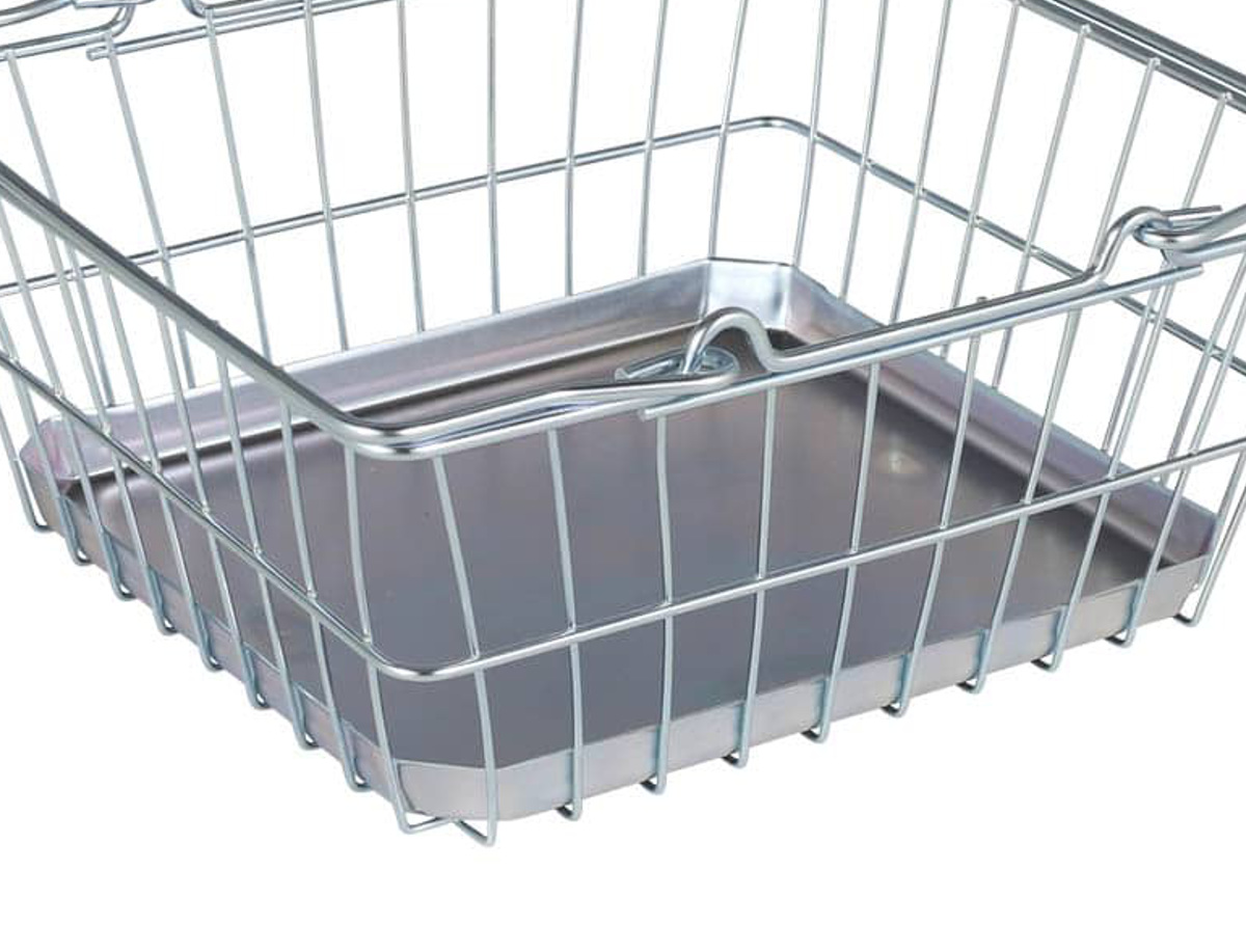レジかご ダルトン SQUARE BASKET-TRAY GALVANIZED バスケット 幅25.5×奥行23×高さ11.5cm ( DULTON 収納バスケット ワイヤーバスケット かご カゴ 収納 持ち手付き 収納ボックス 収納ケース 小物収納 ディスプレイ おしゃれ )