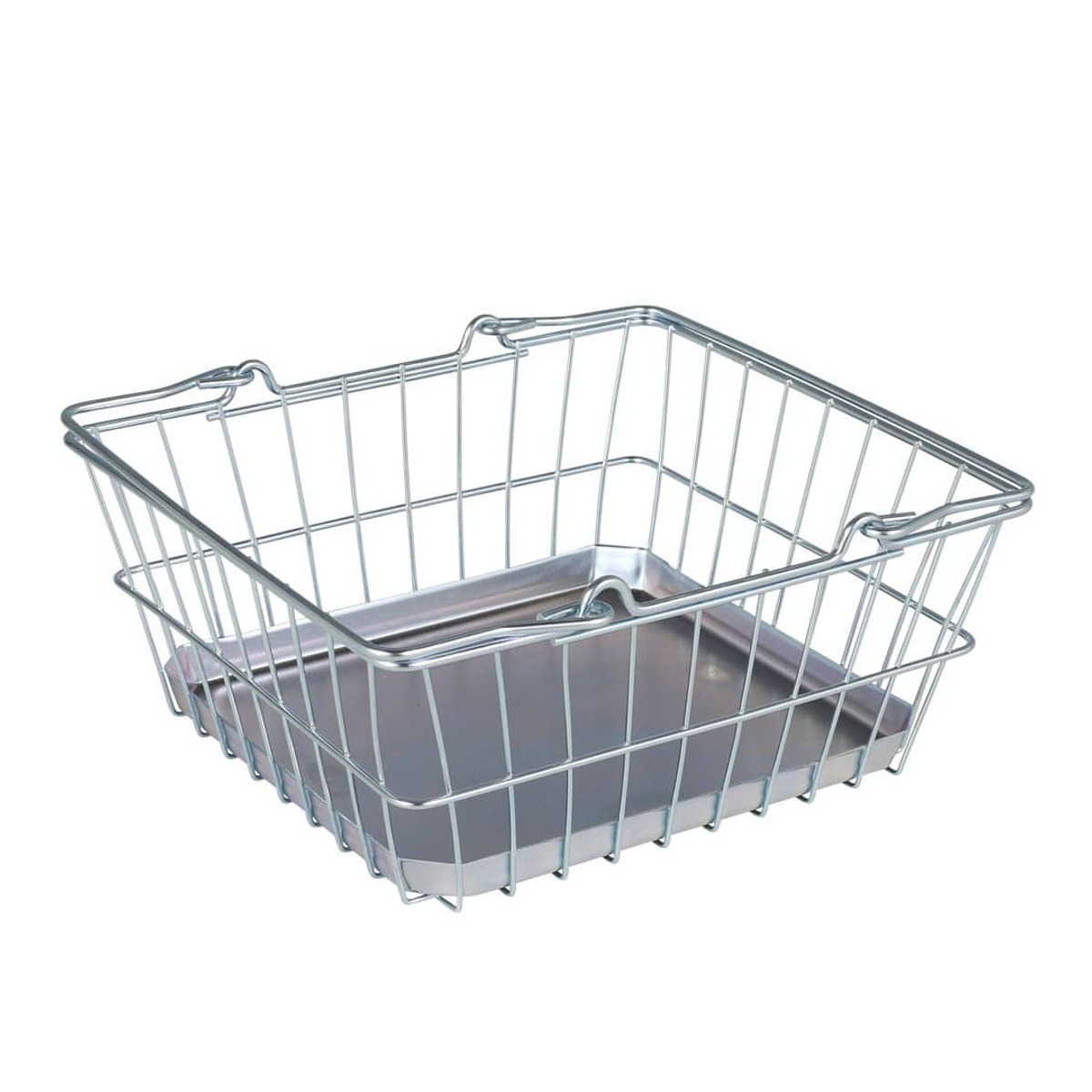 レジかご ダルトン SQUARE BASKET-TRAY GALVANIZED バスケット 幅25.5×奥行23×高さ11.5cm ( DULTON 収納バスケット ワイヤーバスケット かご カゴ 収納 持ち手付き 収納ボックス 収納ケース 小物収納 ディスプレイ おしゃれ )