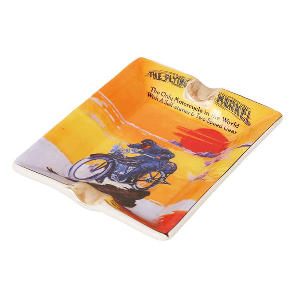 灰皿 吸い殻入れ タイプQ おしゃれ 卓上 アート アメリカン 吸い殻 ヴィンテージ ( はいざら タバコ たばこ 喫煙 レトロ ポーセン 陶磁器 小さめ インテリア アメリカンレトロ インテリア雑貨 雑貨 角型 トレー )