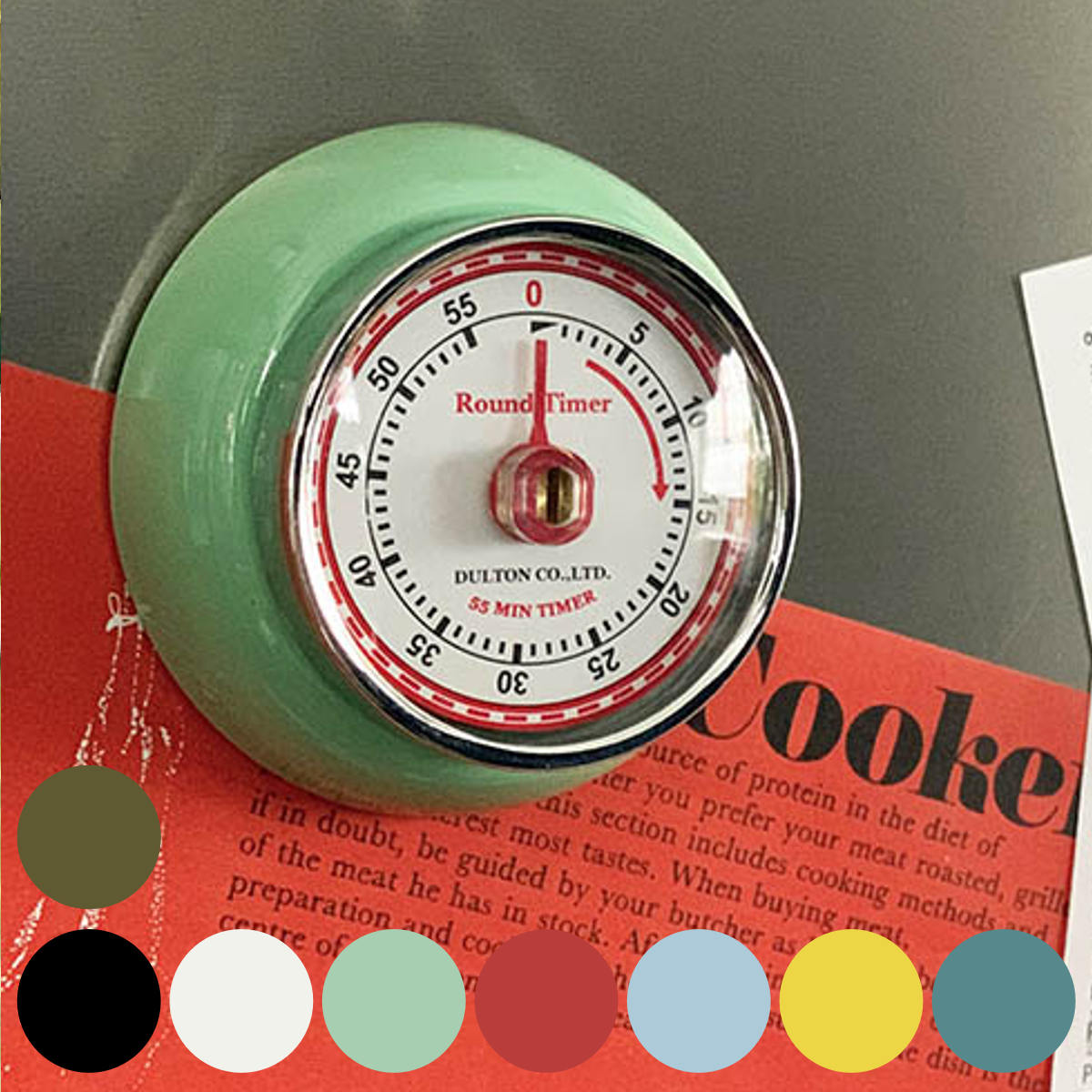 ダルトン DULTON キッチンタイマー マグネット付き ゼンマイ式 （ クッキングタイマー ダイヤルタイマー キッチンツール タイマー 手動 回転式 磁石 キッチン用品 キッチン雑貨 キッチン小物 台所用品 調理用品 調理雑貨 ） 【グレーグリーン】