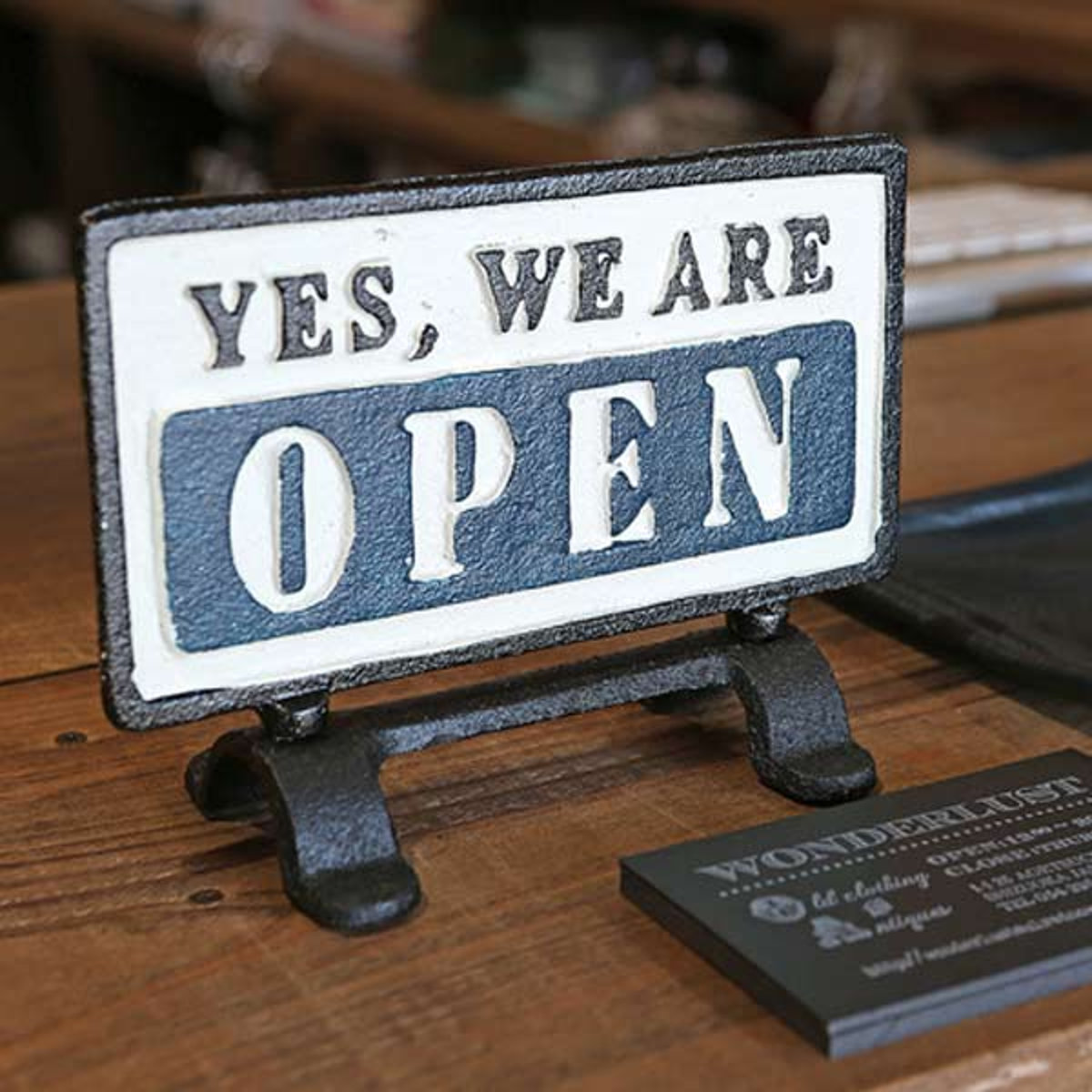 ダルトン DULTON リバーシブルスタンド OPEN CLOSED オープン クローズド アイアン 両面 （ 表示看板 表示ボード クローズ レストラン 開店 閉店 卓上 プレート 営業中 準備中 置き型 スタンドタイプ サイン 両面表示 ）