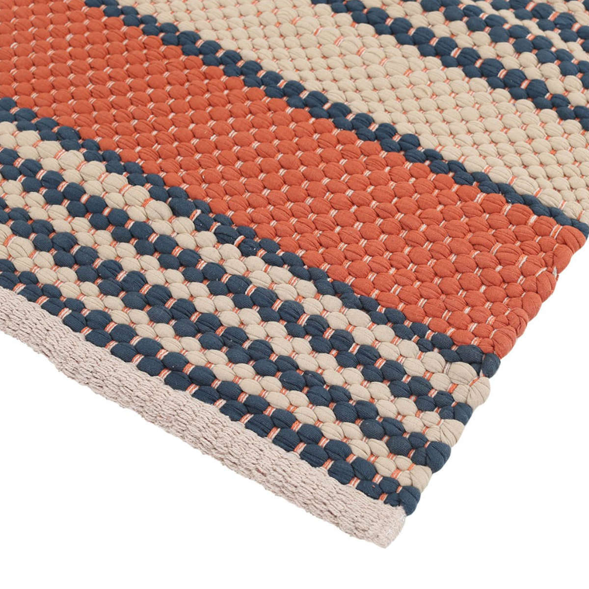 玄関マット 室内 DULTON コットン チンディマット 50×75cm ( マット ラグ 手織り ポコポコ ダルトン ラグマット ハンドメイド 幅75cm キッチン 玄関 脱衣所 洗面 インテリア 室内用マット おしゃれ ランドリー 敷物 ) 【テラコッタ】 テラコッタ