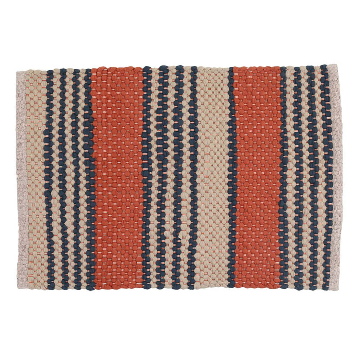 玄関マット 室内 DULTON コットン チンディマット 50×75cm ( マット ラグ 手織り ポコポコ ダルトン ラグマット ハンドメイド 幅75cm キッチン 玄関 脱衣所 洗面 インテリア 室内用マット おしゃれ ランドリー 敷物 ) 【テラコッタ】 テラコッタ
