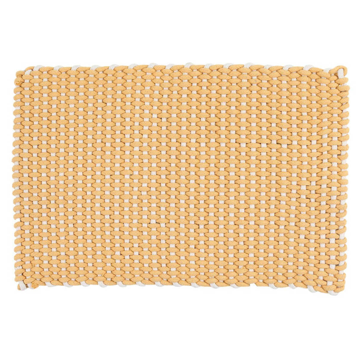 玄関マット 室内 DULTON コットン ロープ マット 50×75cm ( ラグ 綿100 手織り ポコポコ ダルトン ラグマット ハンドメイド 幅75cm キッチン 玄関 脱衣所 洗面 インテリア 室内用マット おしゃれ ランドリー 敷物 ) 【イエロー】 イエロー