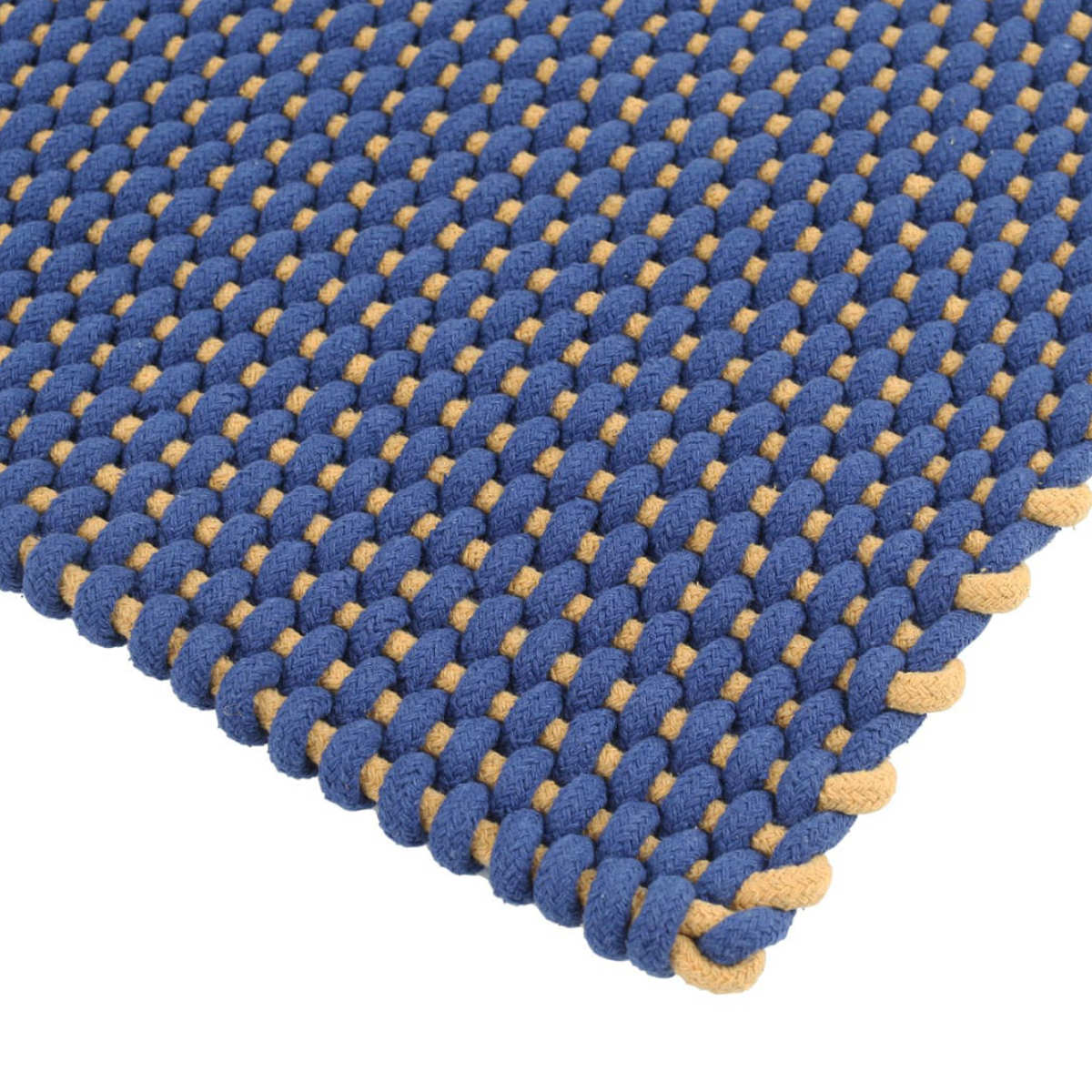 玄関マット 室内 DULTON コットン ロープ マット 50×75cm ( ラグ 綿100 手織り ポコポコ ダルトン ラグマット ハンドメイド 幅75cm キッチン 玄関 脱衣所 洗面 インテリア 室内用マット おしゃれ ランドリー 敷物 ) 【イエロー】 イエロー