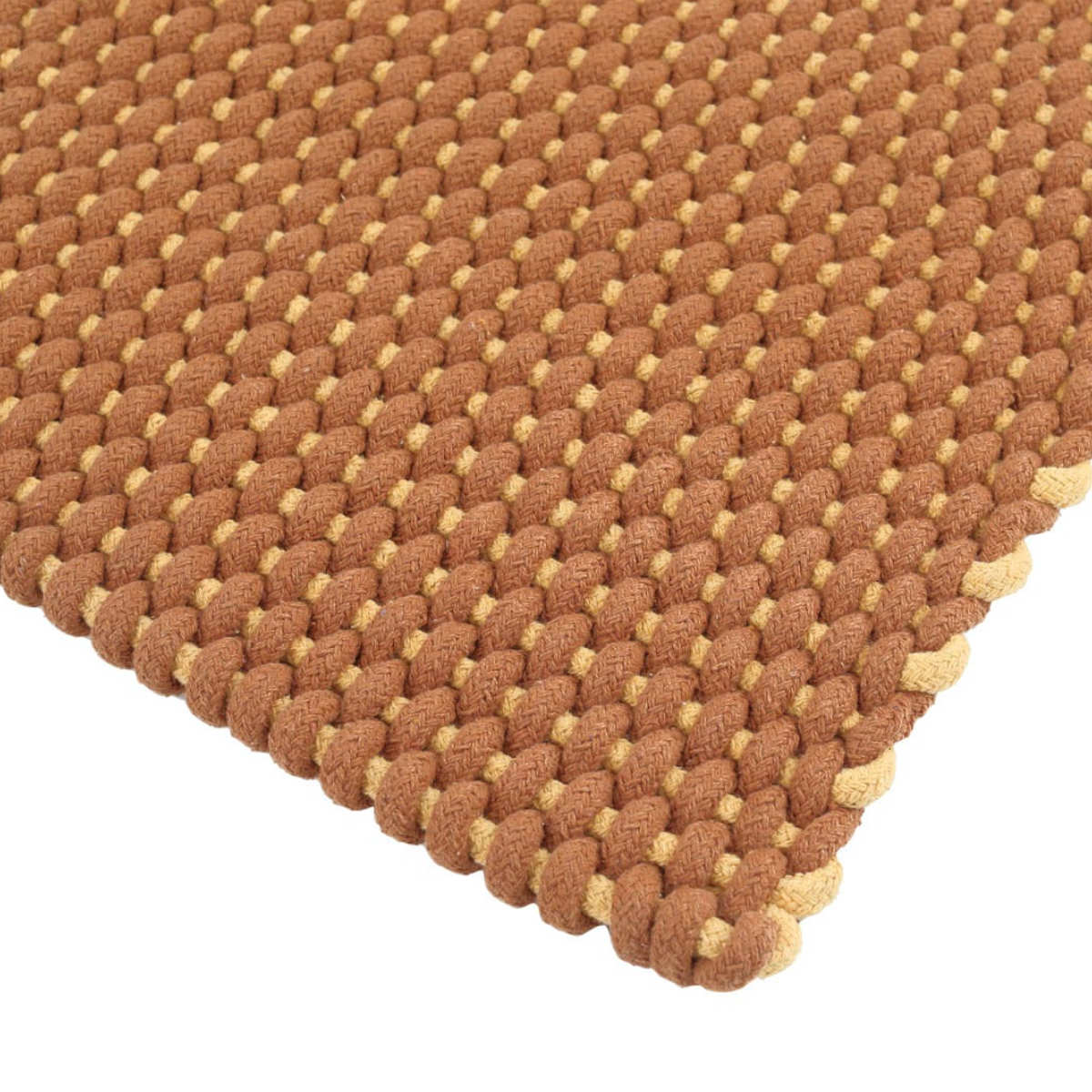 玄関マット 室内 DULTON コットン ロープ マット 50×75cm ( ラグ 綿100 手織り ポコポコ ダルトン ラグマット ハンドメイド 幅75cm キッチン 玄関 脱衣所 洗面 インテリア 室内用マット おしゃれ ランドリー 敷物 ) 【イエロー】 イエロー