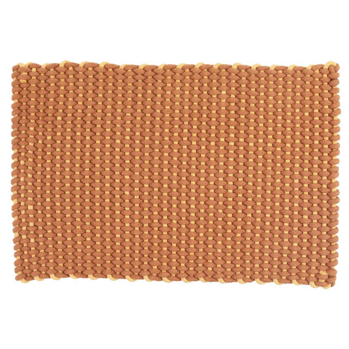 玄関マット 室内 DULTON コットン ロープ マット 50×75cm ( ラグ 綿100 手織り ポコポコ ダルトン ラグマット ハンドメイド 幅75cm キッチン 玄関 脱衣所 洗面 インテリア 室内用マット おしゃれ ランドリー 敷物 ) 【イエロー】 イエロー