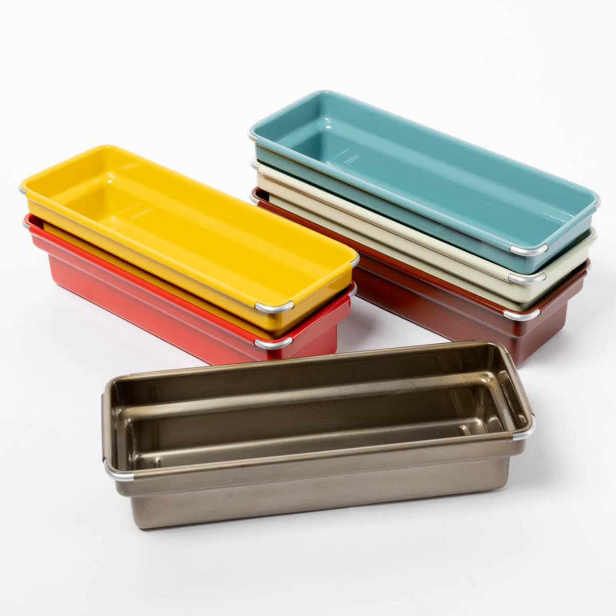 収納ケース OBLONG TRAY 小物入れ ダルトン 幅27.2×奥行10×高さ6.2cm ( 小物収納 収納 トレー トレイ カトラリーケース スタッキング カトラリートレー 小物トレー 収納ボックス 整理ボックス フリーケース 金属 積み重ね ) 【アイボリー】
