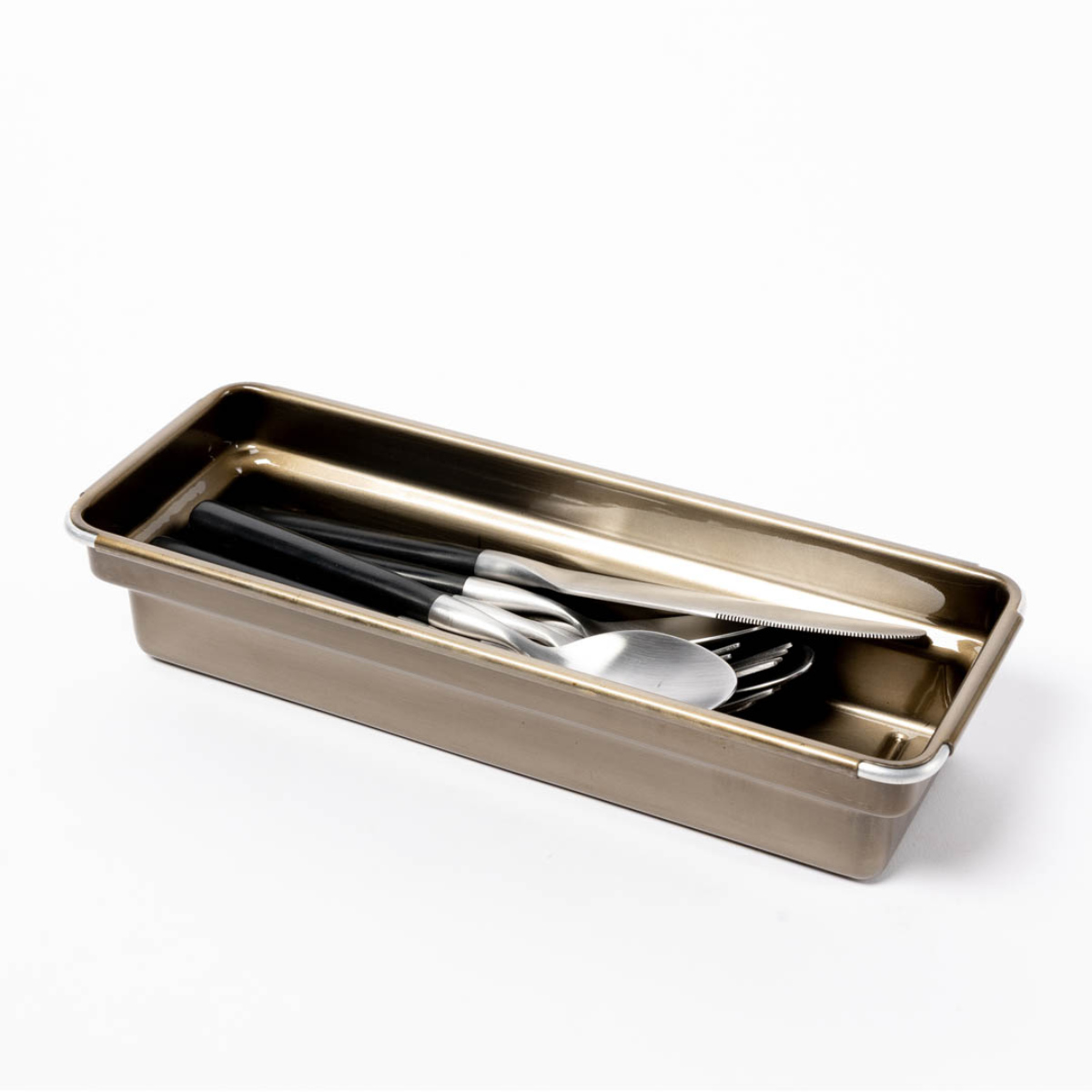 収納ケース OBLONG TRAY 小物入れ ダルトン 幅27.2×奥行10×高さ6.2cm ( 小物収納 収納 トレー トレイ カトラリーケース スタッキング カトラリートレー 小物トレー 収納ボックス 整理ボックス フリーケース 金属 積み重ね ) 【ブラウン】 ブラウン