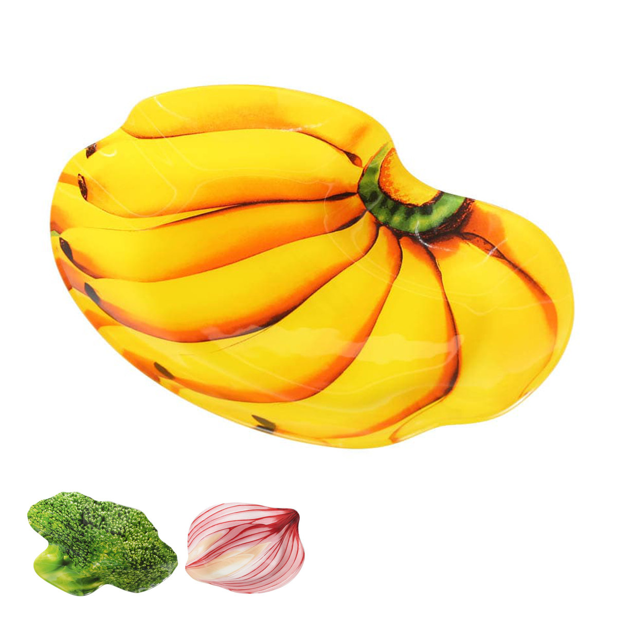 ダルトン DULTON プレート グラスファーマープレート （ ガラス 皿 ベジタブル 野菜 ガラスプレート お皿 トレー 食器 ベジタブルモチーフ バナナ ブロッコリー オニオン おしゃれ かわいい ユニーク ポップ 映え ） 【バナナ】