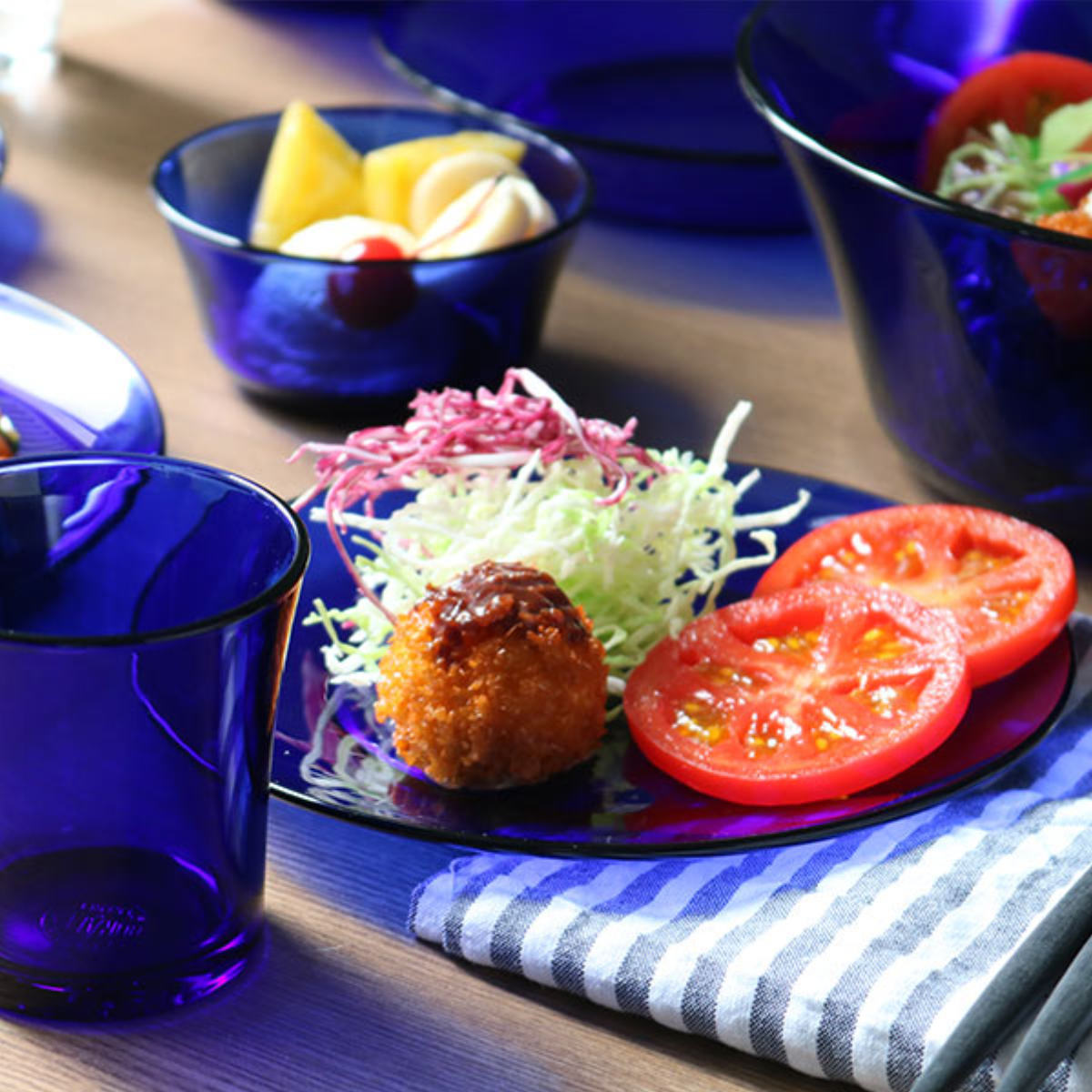 DURALEX デュラレックス プレート 19cm ( ベルメール ジャングルグリーン サファイア アンバー 食洗機対応 電子レンジ対応 強化ガラス 食器 皿 お皿 ケーキ皿 ガラス ガラス製 ) 【サファイア】 サファイア