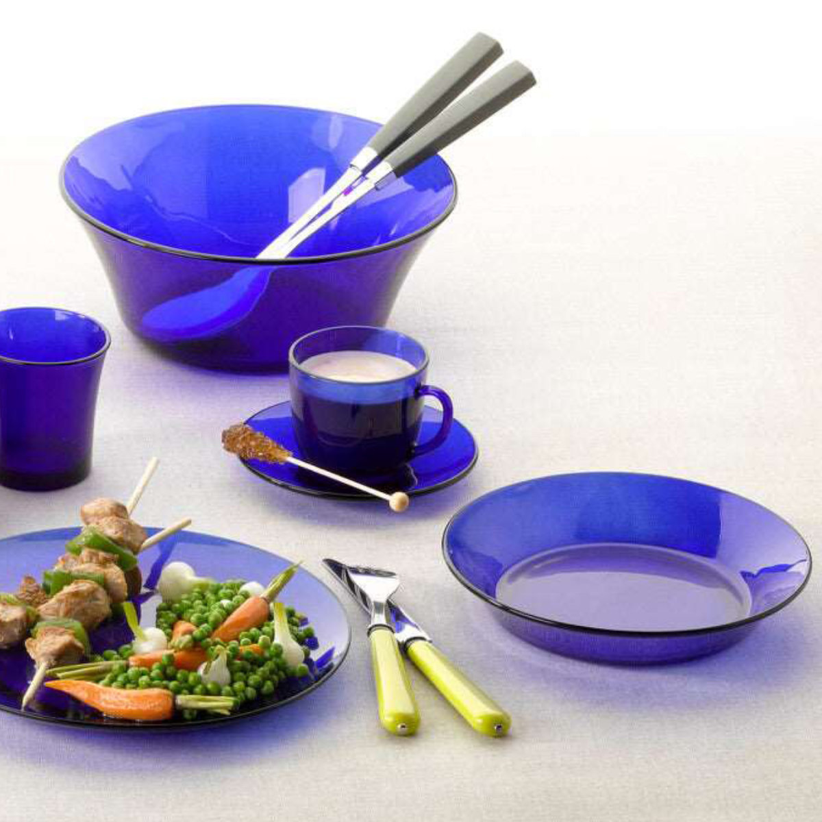 DURALEX デュラレックス スーププレート 19.5cm ( リススタック ジャングルグリーン サファイア 食洗機対応 電子レンジ対応 食器 皿 強化ガラス お皿 深皿 カレー皿 ガラス ガラス製 ガラスプレート ) 【サファイア】 サファイア