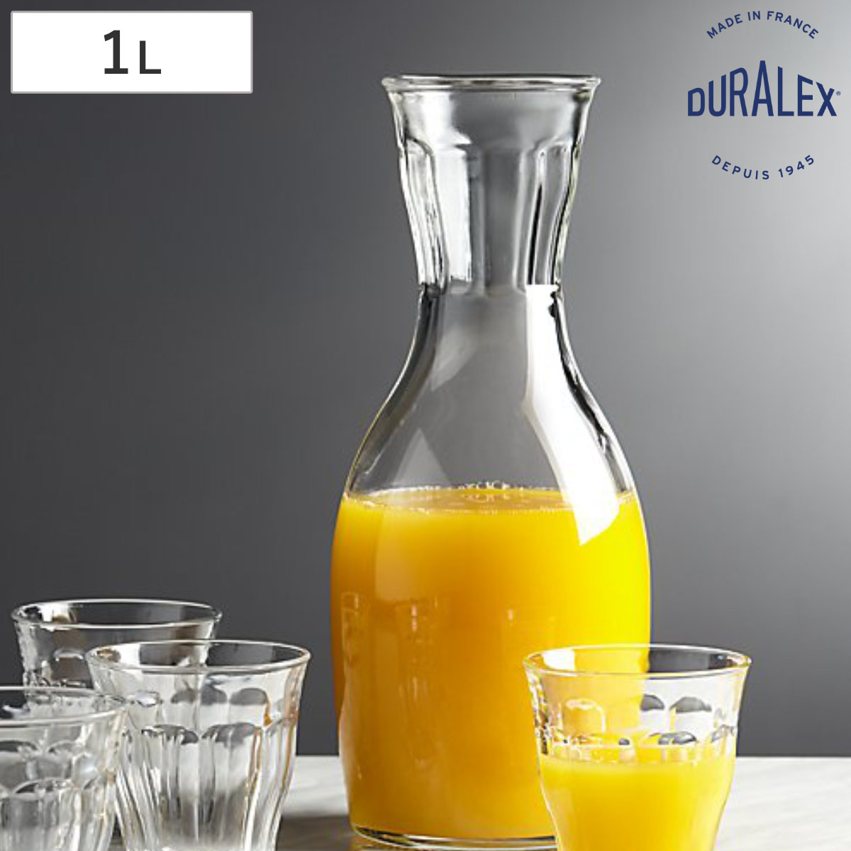 DURALEX デュラレックス ピカルディ デキャンタ （ デカンタ ガラス ピッチャー カラフェ 水差し ワイン ジュース 水 食卓 全面物理強化ガラス 丈夫 おしゃれ 朝食 ）