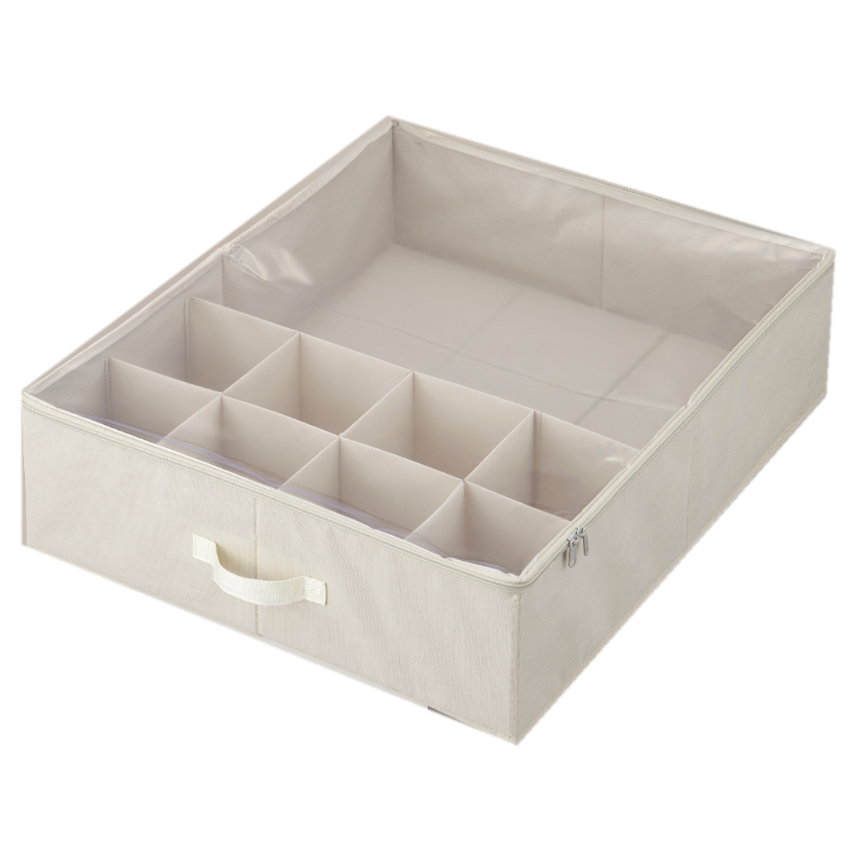 収納ボックス PataPata ベッド下収納 ふた付き 仕切り付き ( 収納ケース 収納 布 ソファ下 ベッド下 隙間収納 すき間 折りたたみ 仕切り フタ付き 衣類 服 布団 シーツ ぬいぐるみ おもちゃ オモチャ 寝室 リビング ベッドルーム ) 【グレー】 グレー