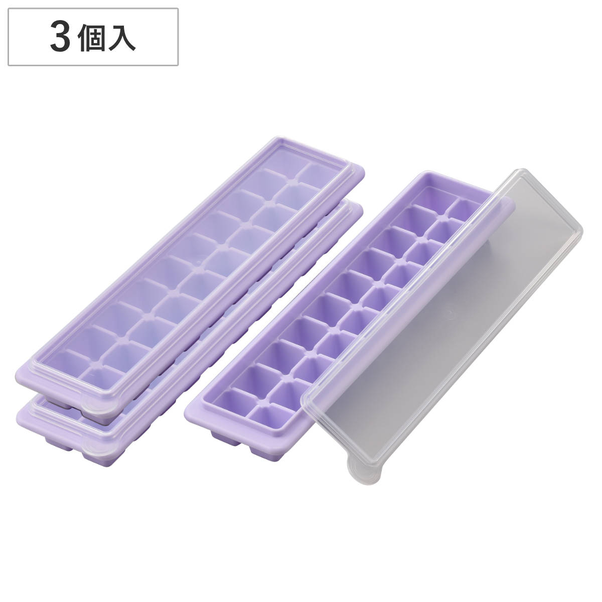 製氷皿 アイストレー スリム 日本製 （ 製氷器 製氷型 氷 60個 フタ付き 製氷トレー 蓋 細長い ボトル 水筒 重ねられる トレー トレイ 冷凍庫 アイス ）