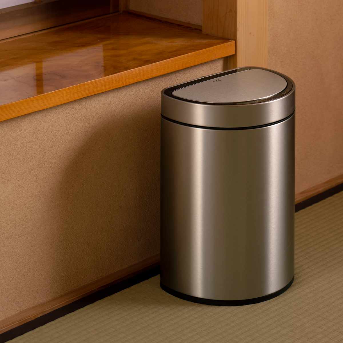 ゴミ箱 12L EKO ミラージュセミラウンドセンサービン ( イーケーオー ごみ箱 12リットル 半円型 ステンレス センサー 自動開閉 ふた付き 1年保証付き インナーペール付 シルバー おしゃれ )