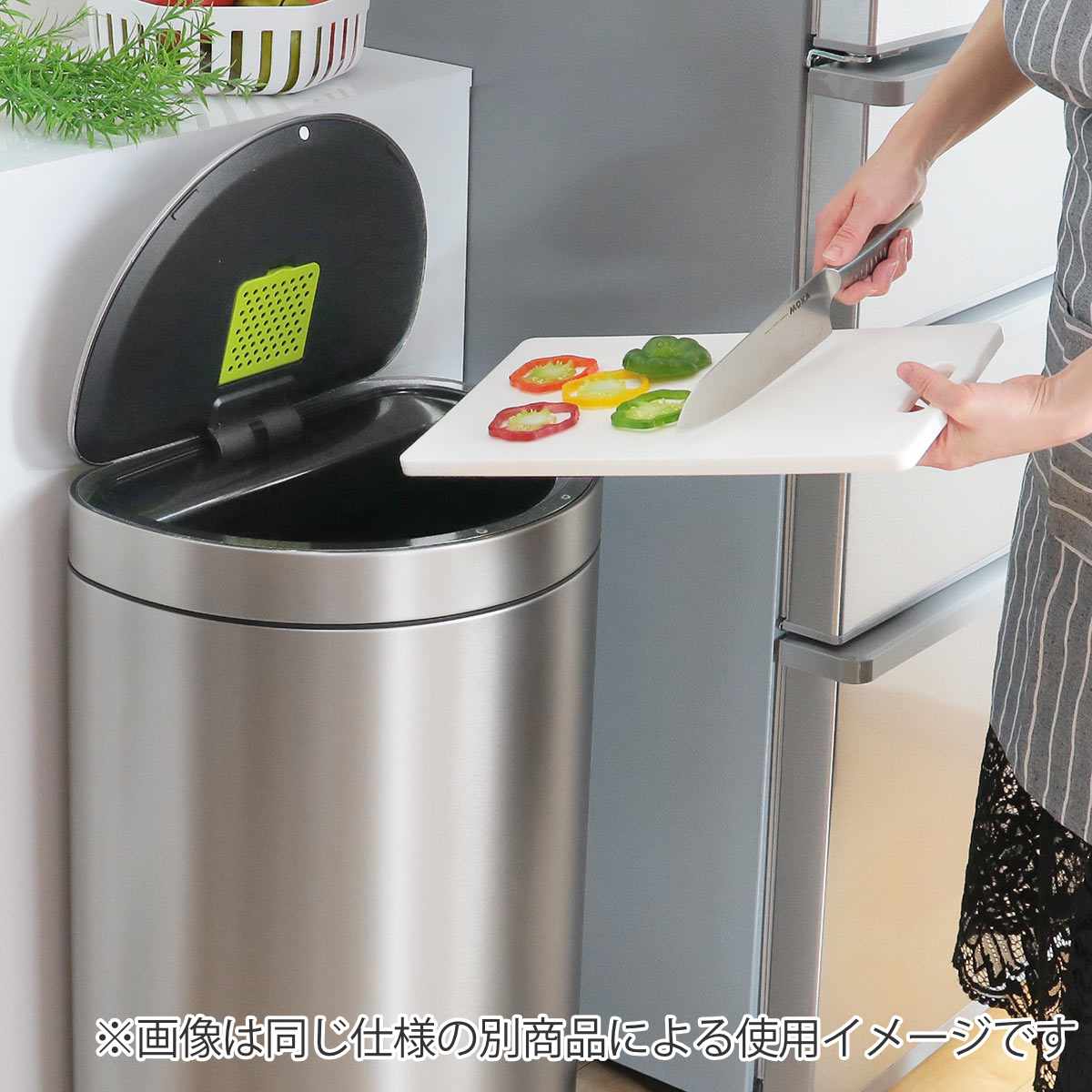 ゴミ箱 12L EKO ミラージュセミラウンドセンサービン ( イーケーオー ごみ箱 12リットル 半円型 ステンレス センサー 自動開閉 ふた付き 1年保証付き インナーペール付 シルバー おしゃれ )