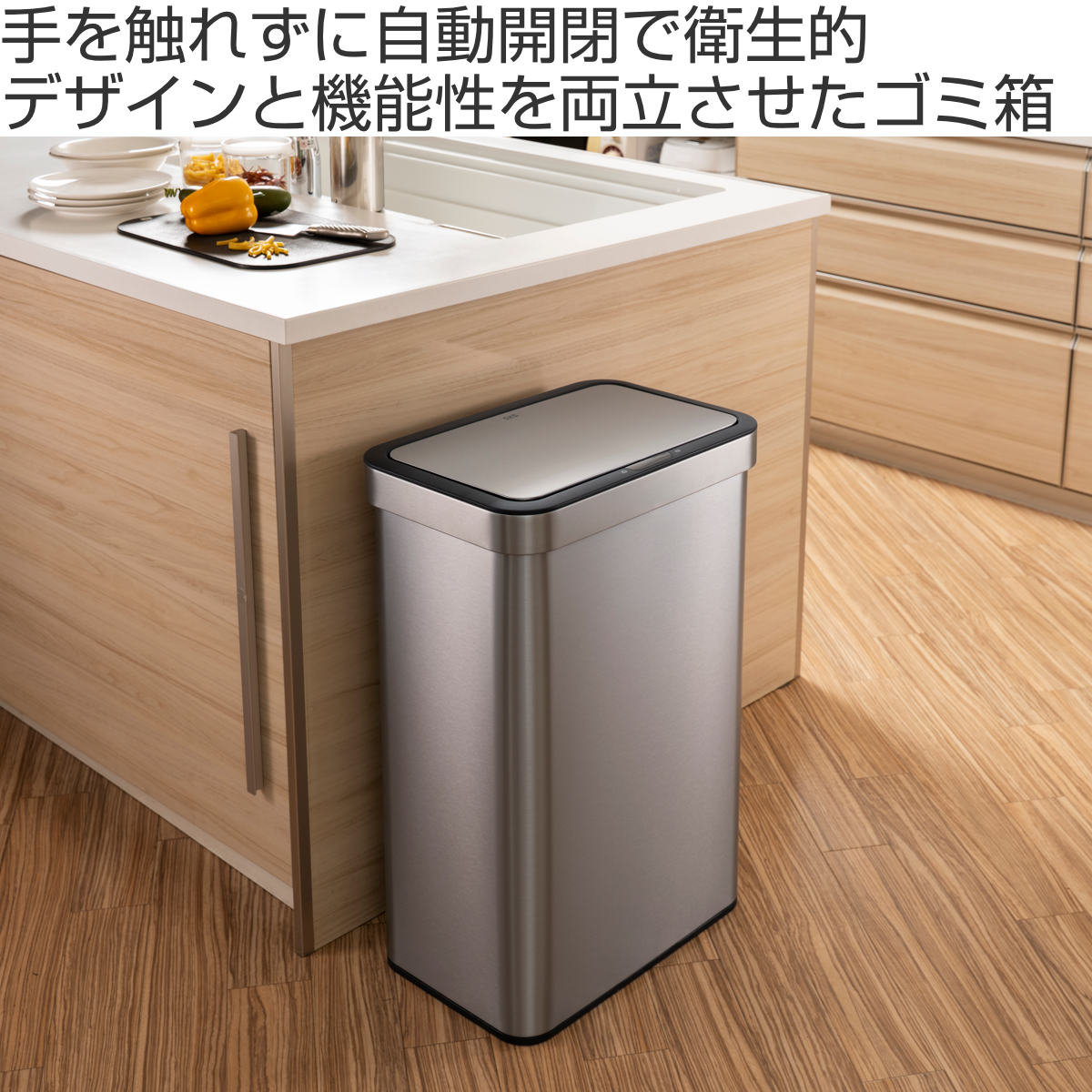 EKO ゴミ箱 70L エコノヴァセンサービン センサー式 ( イーケーオー ごみ箱 70リットル 自動開閉 スリム 大容量 センサー 一年保証付き 大きい 大きめ 電池式 キッチン ふた付き 分別 )