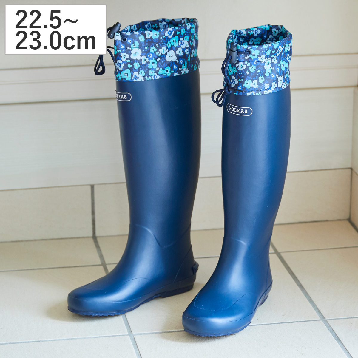 レインブーツ 折りたたみ可能 たためるレインブーツ POLKAS （ 収納袋付き レインシューズ 雨靴 携帯用 ロング丈 折りたたみ ながぐつ コンパクト 携帯 持ち運び レイングッズ レディース メンズ ）