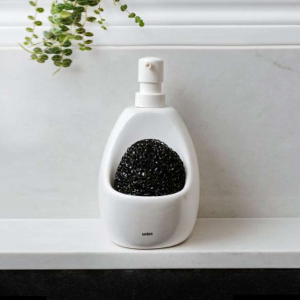 ディスペンサー キッチン 約590ml 詰め替え用 Umbra アンブラ ジョーイキッチンポンプ スクラビー付き スポンジホルダー ( 洗剤ディスペンサー スポンジ置き ソープディスペンサー スポンジ付き 詰替えボトル 詰替え用 おしゃれ ) 【ブルー】 ブルー