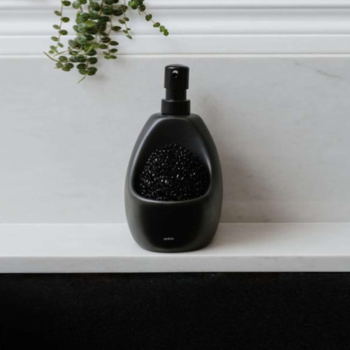 ディスペンサー キッチン 約590ml 詰め替え用 Umbra アンブラ ジョーイキッチンポンプ スクラビー付き スポンジホルダー ( 洗剤ディスペンサー スポンジ置き ソープディスペンサー スポンジ付き 詰替えボトル 詰替え用 おしゃれ ) 【ブルー】 ブルー