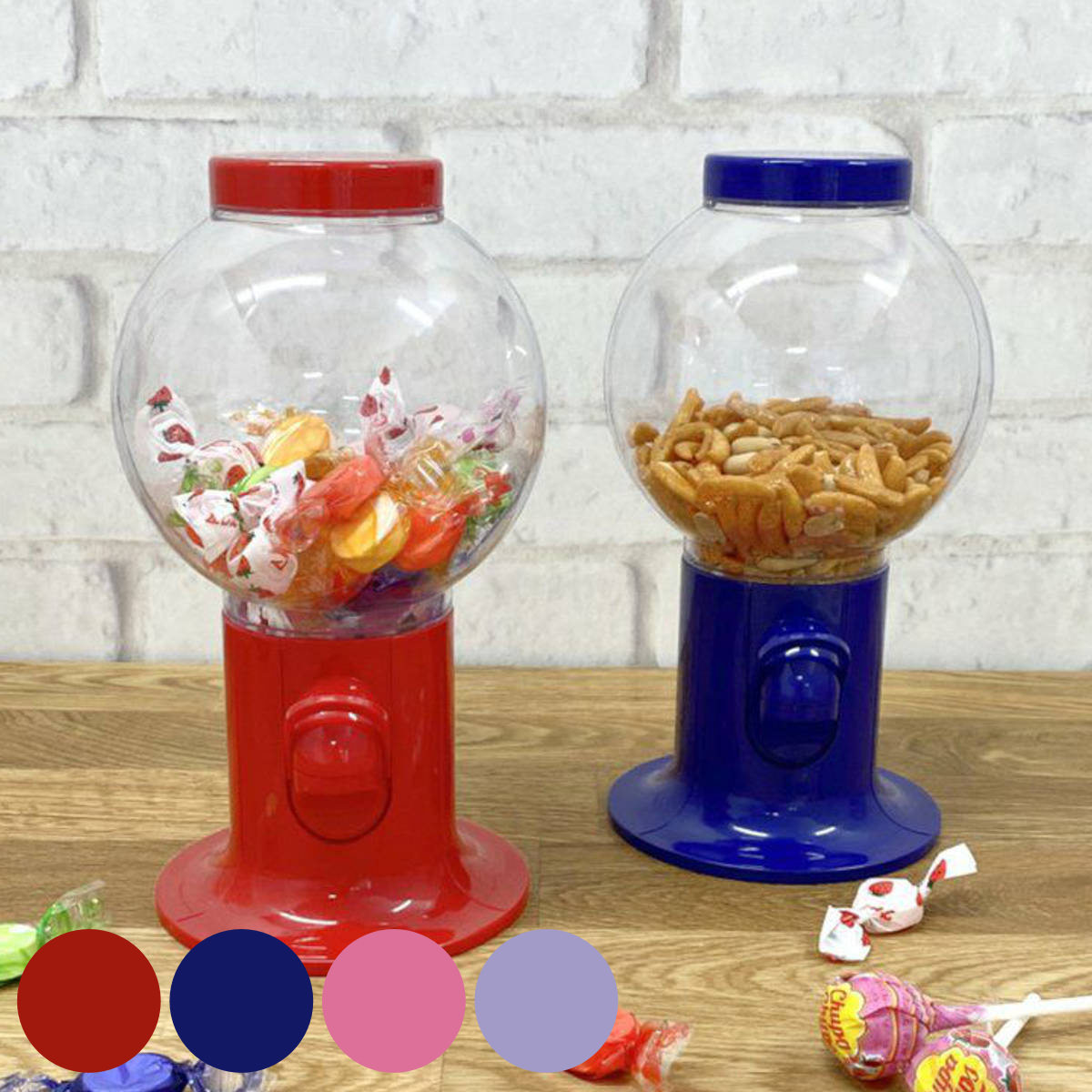 保存容器 スナックディスペンサー ( プラスチック フードストッカー 保存ケース お菓子入れ お菓子ケース 保存 容器 スナック お菓子 ディスペンサー おやつ おもしろ雑貨 景品 賞品 プレゼント ) 【ブルー】