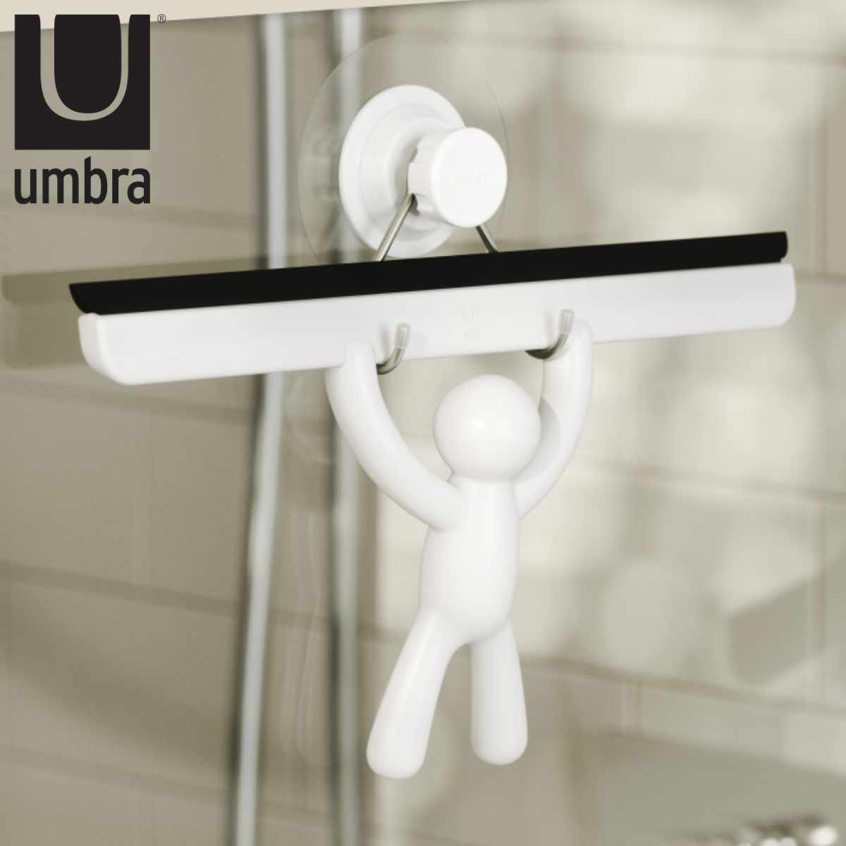 umbra 水切りワイパー バディー スクイージー アドヒーシブ 鏡 水滴 ( アンブラ 水切り お風呂掃除 窓掃除 かわいい ユニーク 浴室 お風呂 掃除 スキージー ワイパー 掃除用品 掃除グッズ )